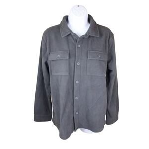 Hollywood Men’s Fleece Shacket Button Up Gray Size L